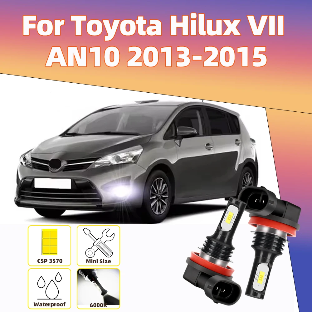 

2pcs Led Car Fog Lamp For Toyota Hilux VII AN10 2013 2014 2015 LED 3570 CSP Chips Front Fog Light Bulb 15000LM Canbus