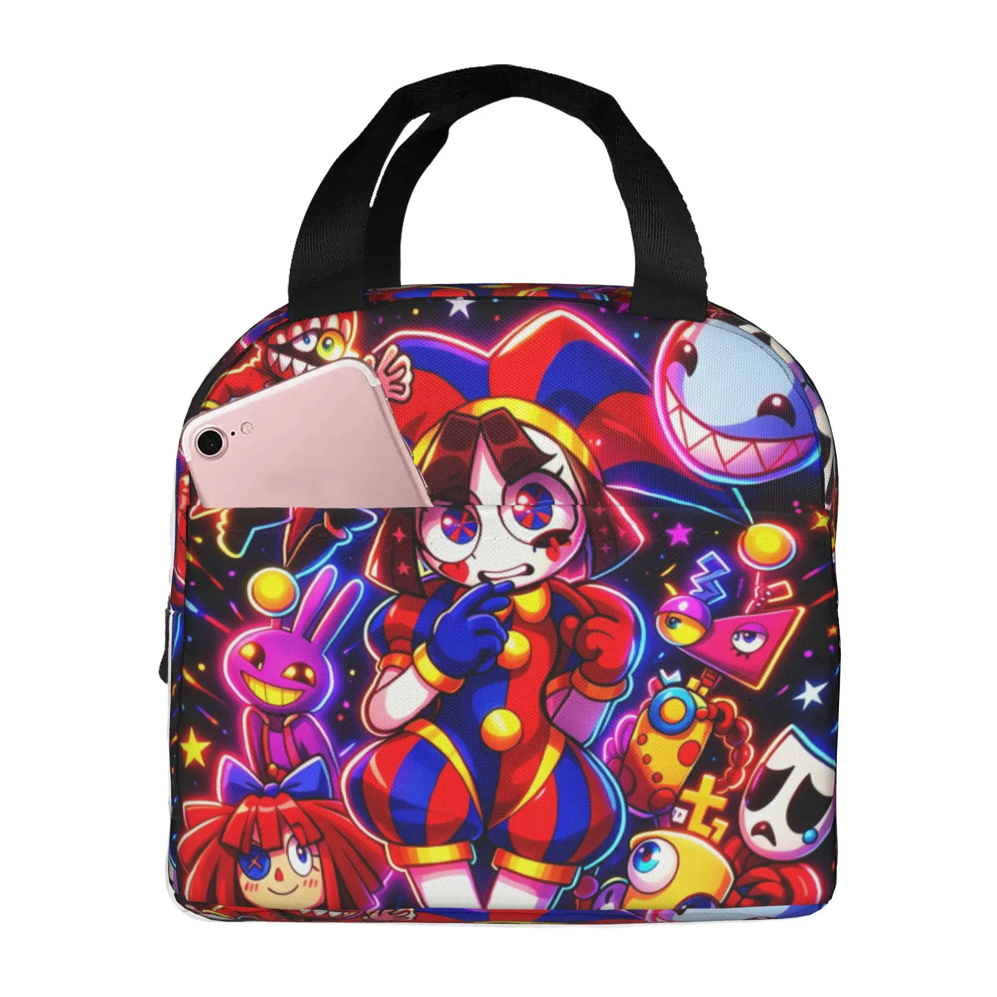 Jax D-Digitals Circus Insulated Lunch Bag for Women Leakproof Cartoon Clown Cooler Thermal Bento Box Office Picnic Travel