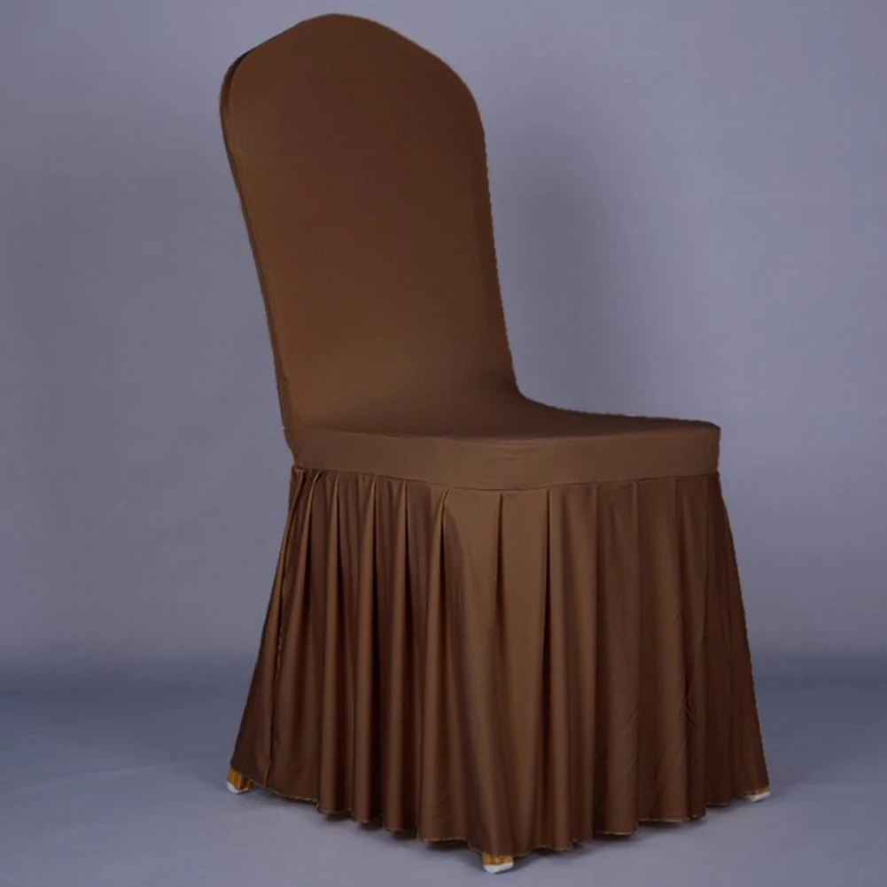 

Hotel Style Banquet Chair Cover Oxford Skirt Chair Cover Stretchable Spandex Material And Long Design For A Quick And Secure-Fit