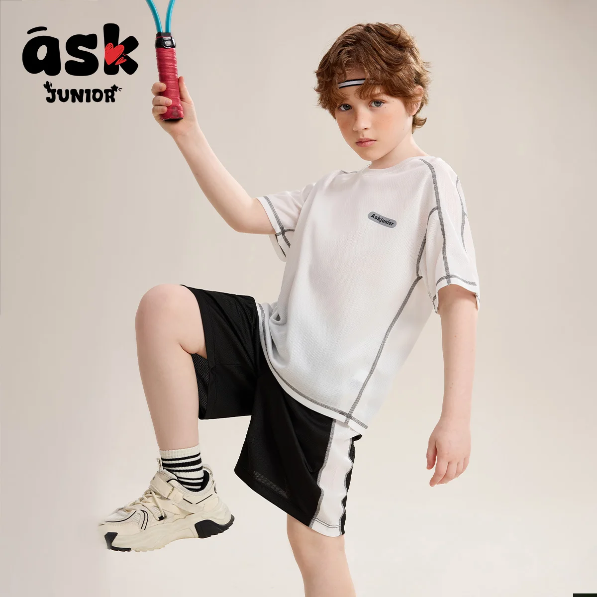 طقم تي شيرت رائع للأطفال من Ask Junior Boys Summer مقاس متوسط وكبار السن مكون من قطعتين #3