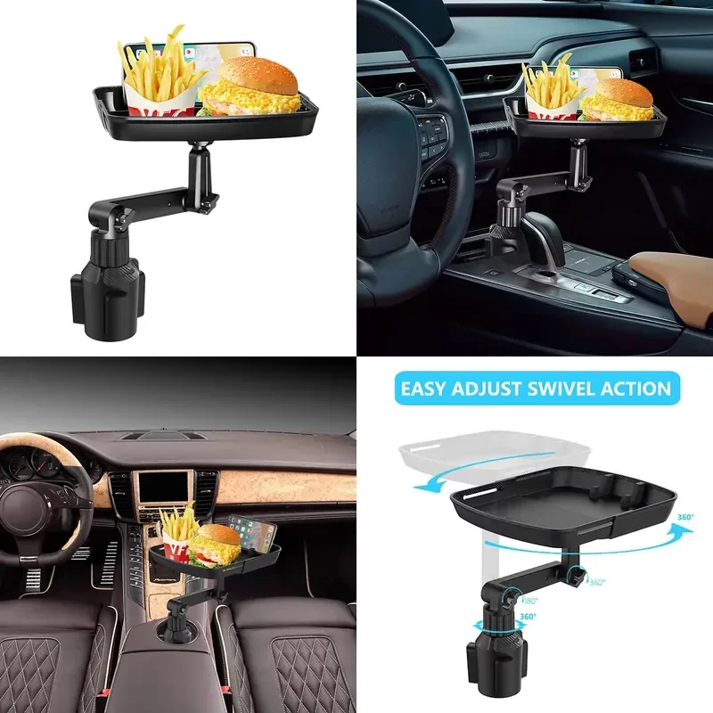 Universal Car Cup Holder Tray Swivel Food Eating Table Adjustable Mobile Phone Mount Holders
