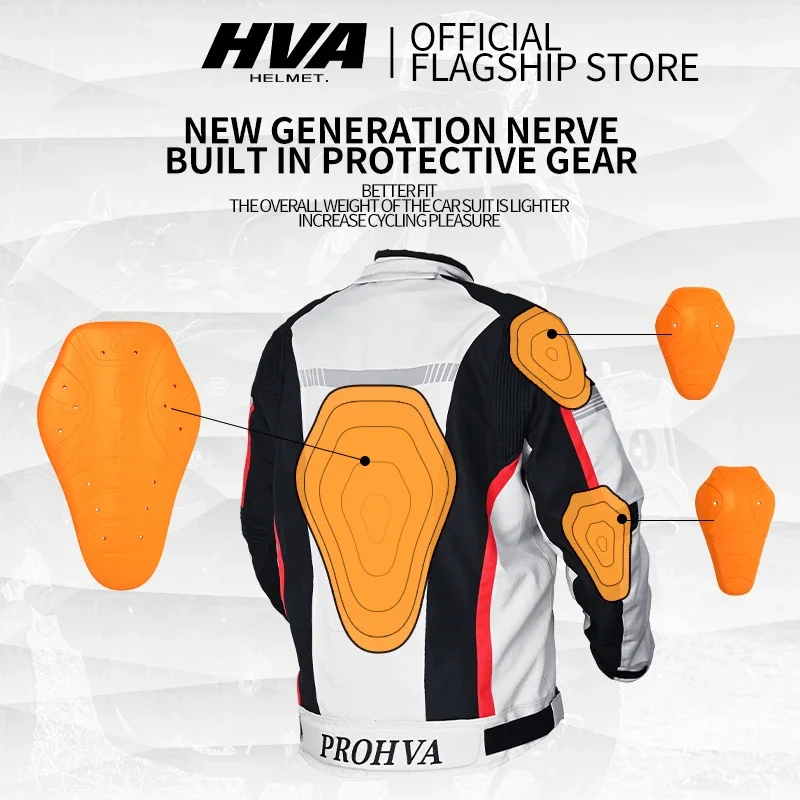 Giacca da moto impermeabile HVA Tuta da corsa da uomo Giacca da moto indossabile + Pantaloni da moto Set da moto con protezione EVA