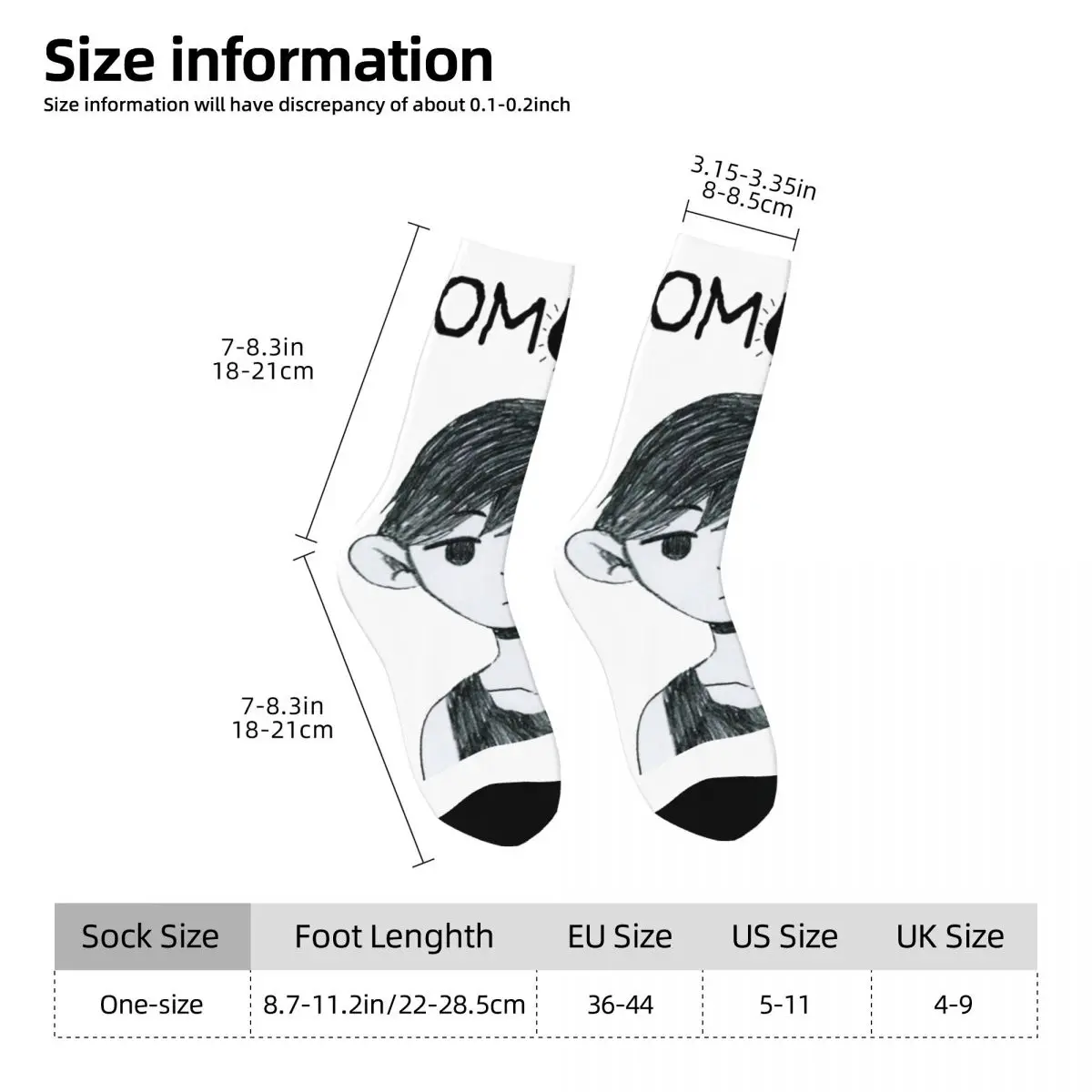 Omori Socks merch Funny Stockings Men High Quality Outdoor Socks Autumn Graphic Non Slip Socks