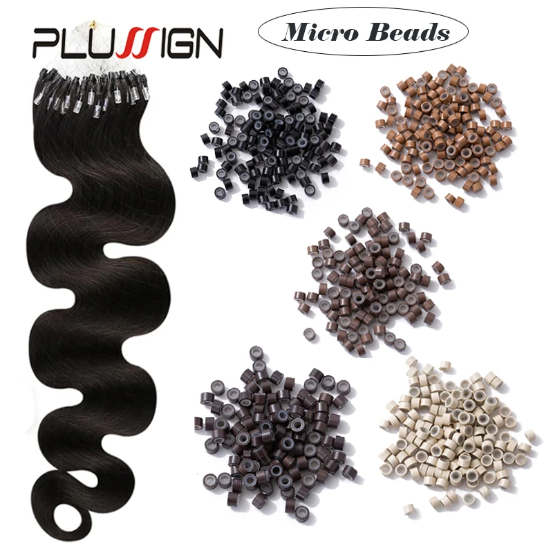 Plussign 100Pcs Silicone Beads For Hair Microring For Hair Extensions Professional Micro Link Tube 5Mm*3Mm*3Mm Micro Beads