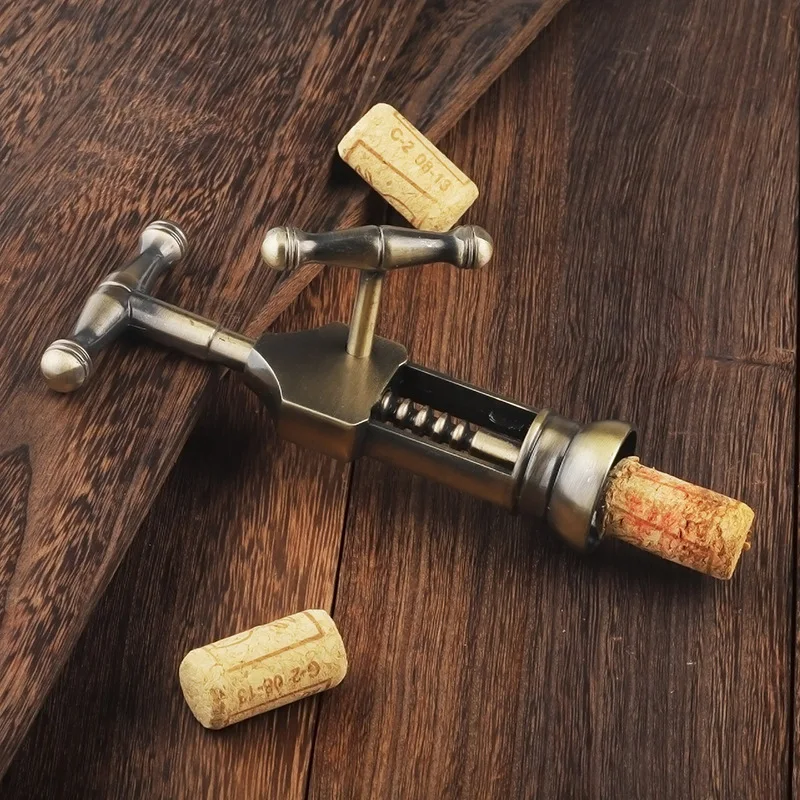

Wholesale Heavy Duty Bar Tools Wine Bottle Opener Bronze Corkscrew High Quality Kitchen Gadgets Vintage Metal Wine Corkscrew