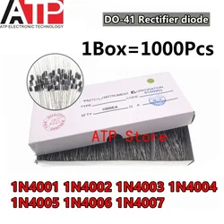 1000 pcs/Box 100% NOVA 1N4001 1N4002 1N4003 1N4004 1N4005 1N4006 1N4007 IN4007 1A 45mm FAZER-41 Diodos Retificadores