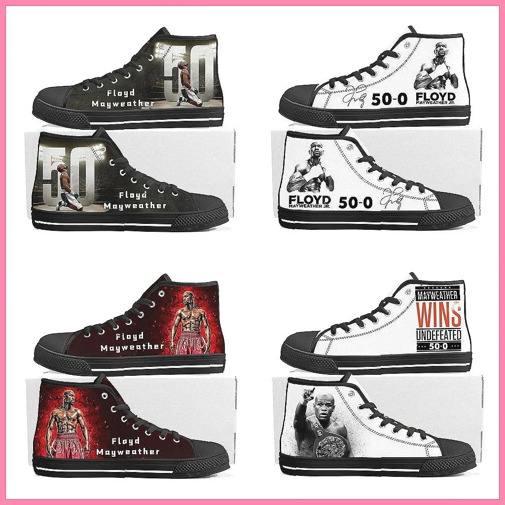 

Кеды F-Floyd M-Mayweather Undefeated High Top Canvas, индивидуальные боксерские кроссовки для мужчин, женщин и подростков