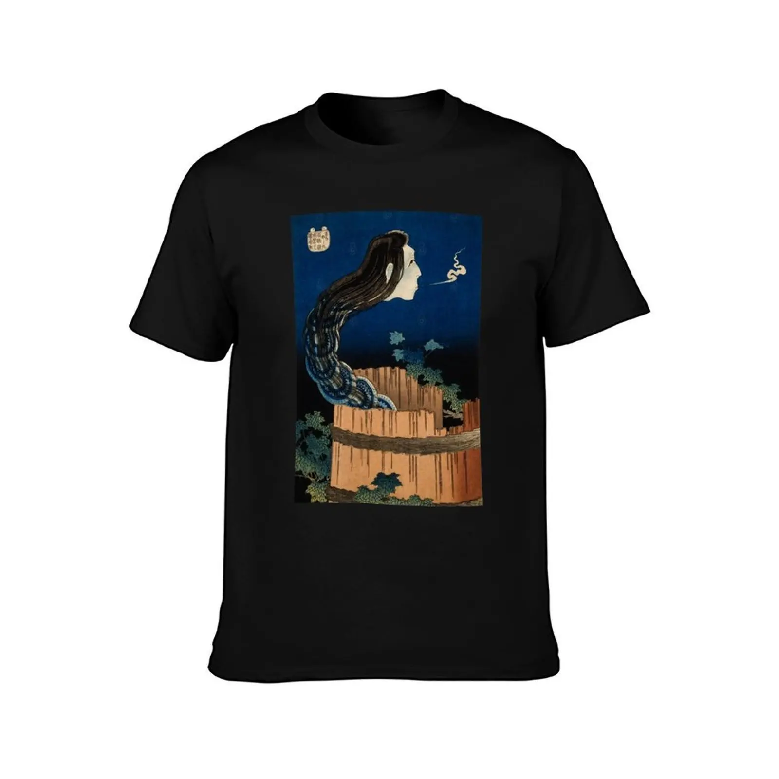 Hokusai Ghost - Okiku - Scary Japanese Demon - Halloween T-Shirt, Summer Casual Cotton Tee, Oversized Streetwear Tops