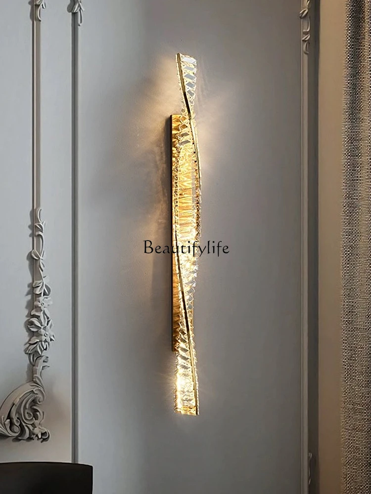 Bedroom Bedside Crystal Wall Decoration Luminous Modern Simple and Light Luxury Background Wall Creative Decoration