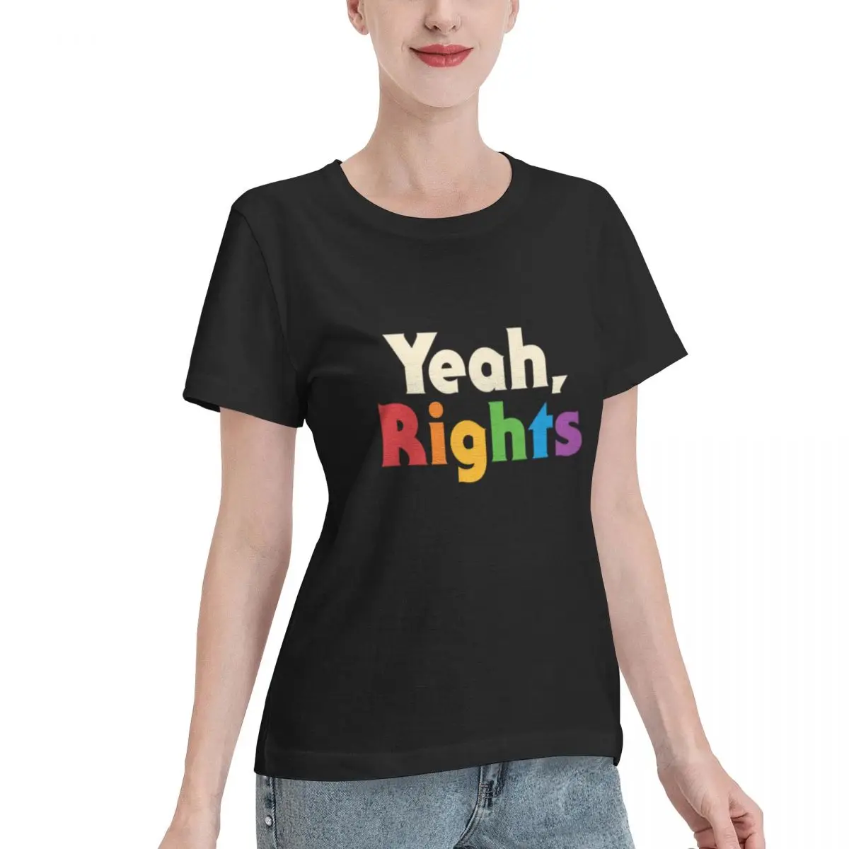 Yeah, Rights Tee-Shirts Cotton T-shirts Women Short Sleeve O-Neck Tops