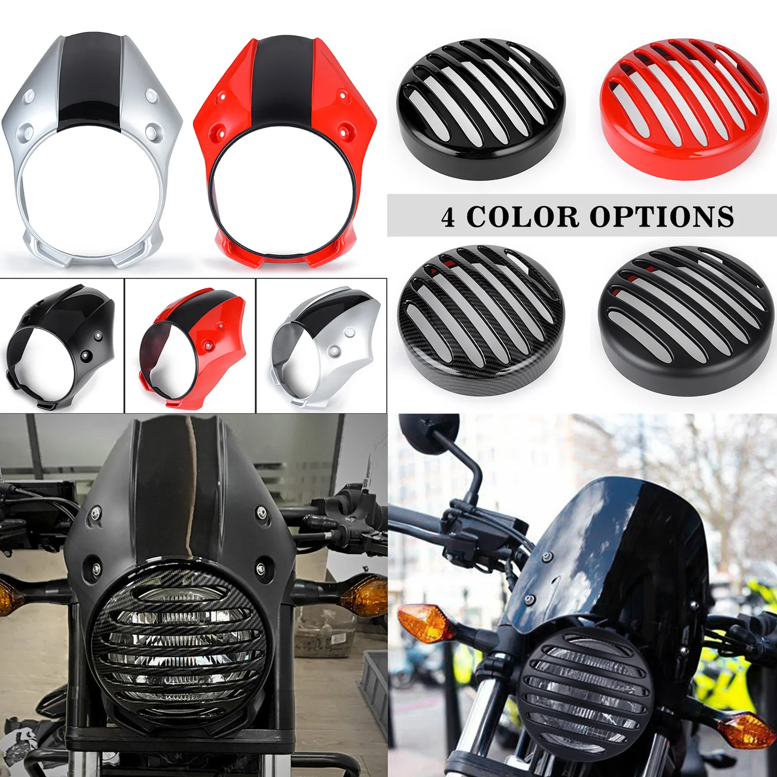 Motorcycle Front Headlight Fairing Cowl Windshield Grille Cover For Honda Rebel CMX300 CMX500 CMX 300 500 2017 2018 2019