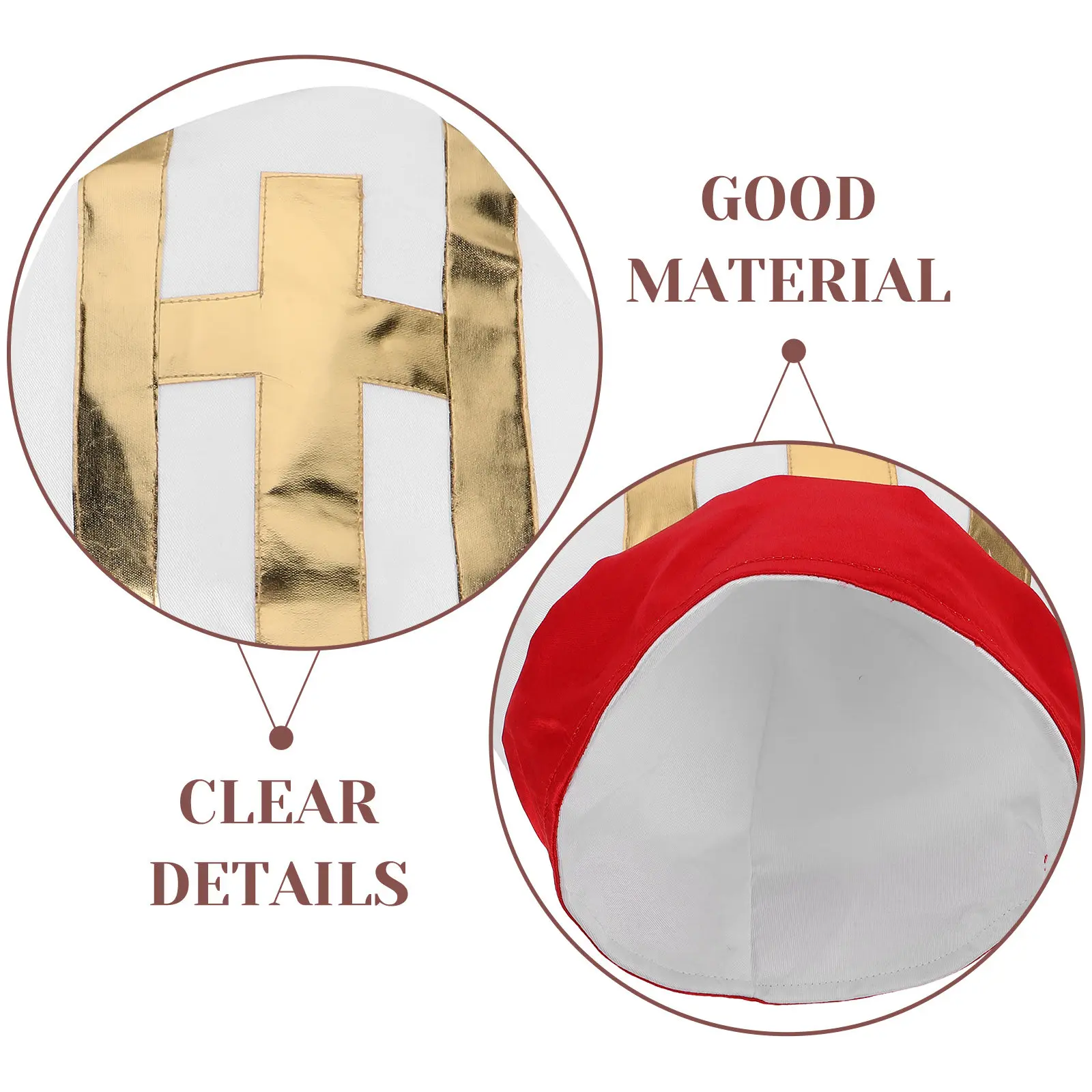 Chapéu de Papa: Chapéu Criativo Estilo Mitra para Halloween Infantil Unissex, Adereço Religioso Leve, Coroa de Novidade Religiosa