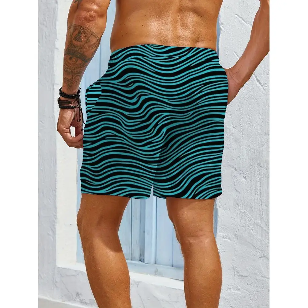 1pcs Men's Short swim trunks2026 Summer 3D Printed Short sleeve Breathable running Men's clothes Quick drying Polyester