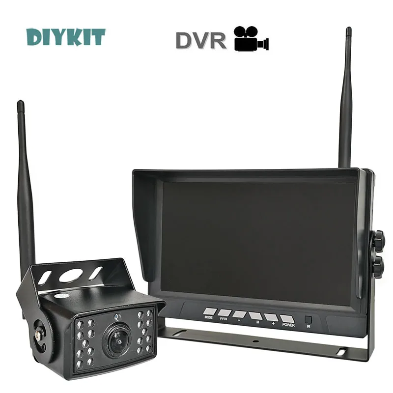 

DIYKIT Wireless 9inch AHD IPS High Definition Truck DVR Monitor or 720P AHD IRNight Vision Reverse Backup Wifi Camera