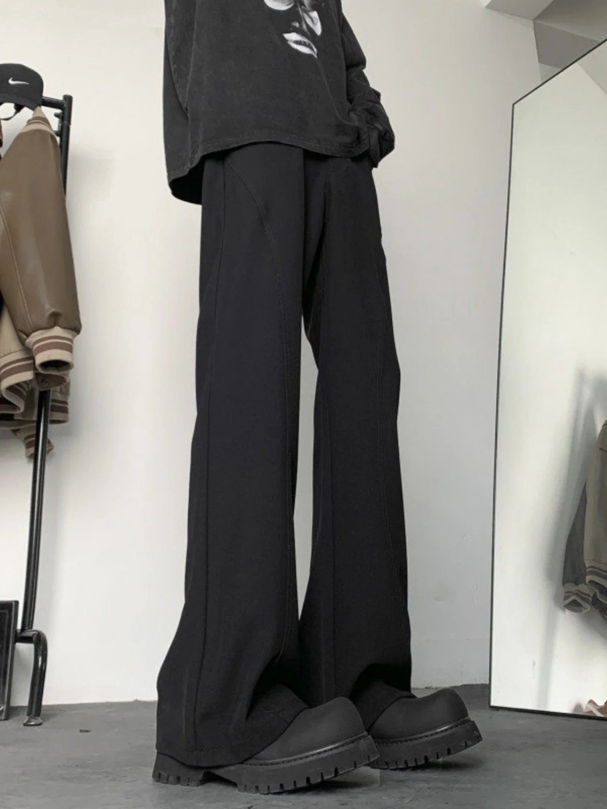 

Cleanfit American Sle Micro Flared Casual Pants Men's Qui Dry Ice Silk Drape Straight Leg Wide Leg Summer Spring Trousers