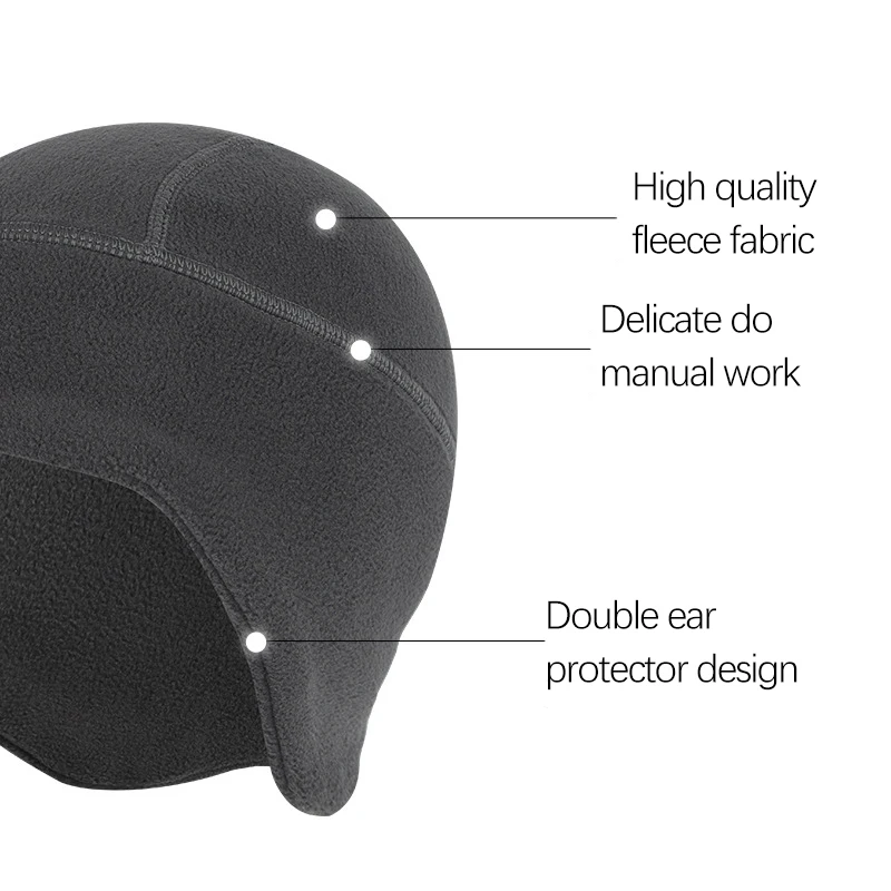 Gorro de ciclismo para homens e mulheres, capa de ouvido polar, à prova de vento, elástico, chapéu macio, esqui, corrida, exterior, boné quente,