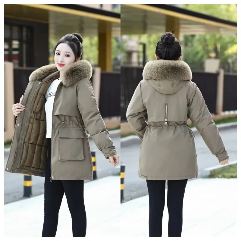 

Pai Overcome Coat Female Winter 2025 New Down Jacket Women Parkas Removable Warm Cotton Padded Coats Thicken Outerwear Long Tops