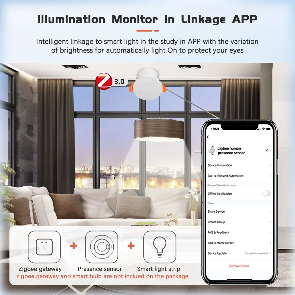 Imagem -06 - Tuya Zigbee Sensor de Pressão Humana Interruptor Radar Wifi Mmwave Detecção de Luminosidade Sensor de Movimento Pir Estático 58g