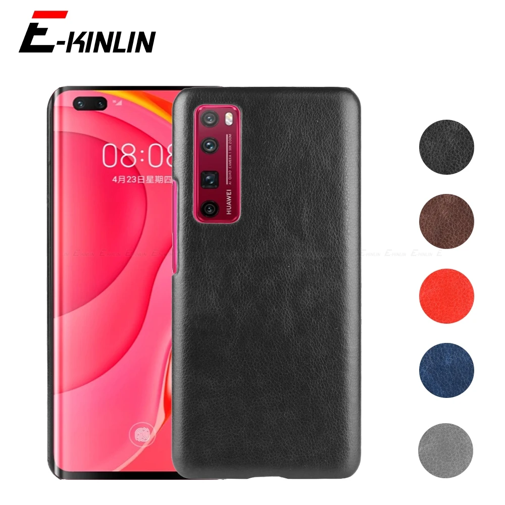 Hard PC PU Litchi Leather Phone Case For Huawei Nova Lite 3 Plus 3i 4 4e 5 5i 5T 5Z 6 7 7i SE Pro 4G 5G Ultra Thin Back Cover