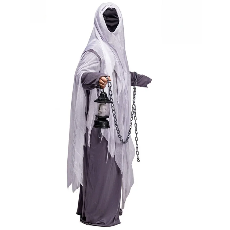 زي الهالوين الرعب للرجال بتصميم شبح بدون وجه، زي تنكري للمسرح ولعب الأدوار، زي شبح الفانوس، زي صيني تقليدي عرقي #3
