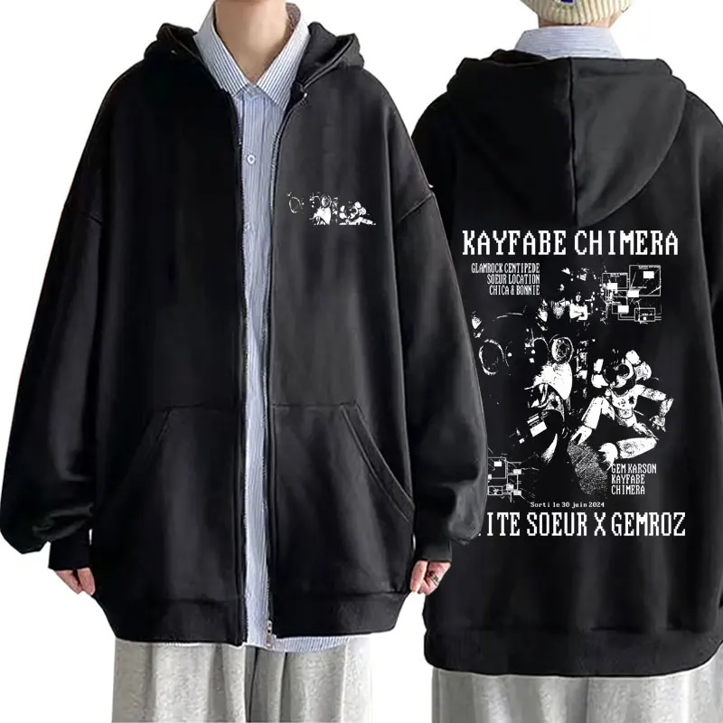 

Rapper Ptite Soeur Gemroz KAYFABE CHIMERA Album Zipper Hoodie Men Women Fashion Pop Music Zip Up Jacket Male Oversized Hoodies