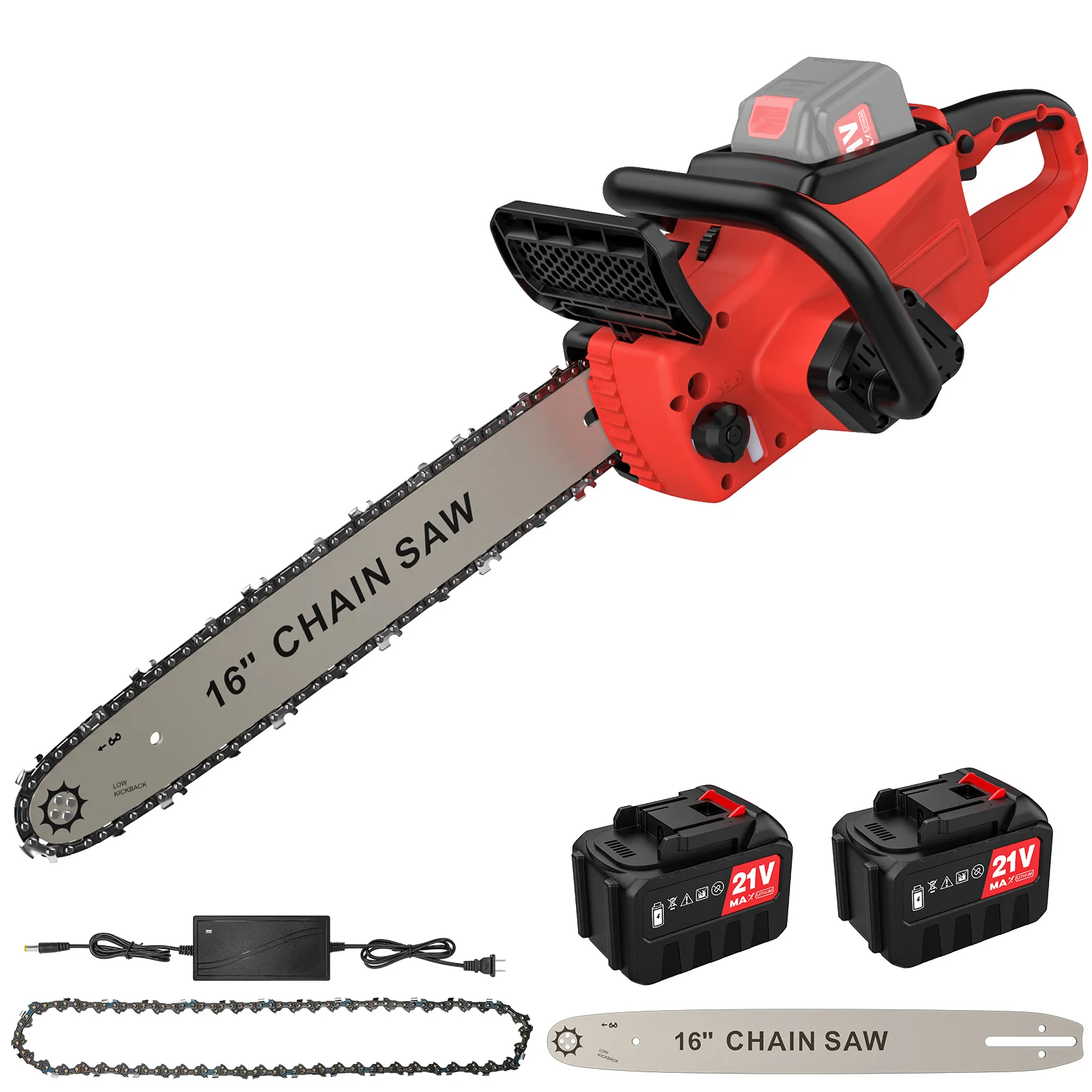 Elektrische kettingzaag 16/12 inch borstelloze draadloze elektrische kettingzaag Oplaadbare houtkap- en snijgereedschappen voor Makita