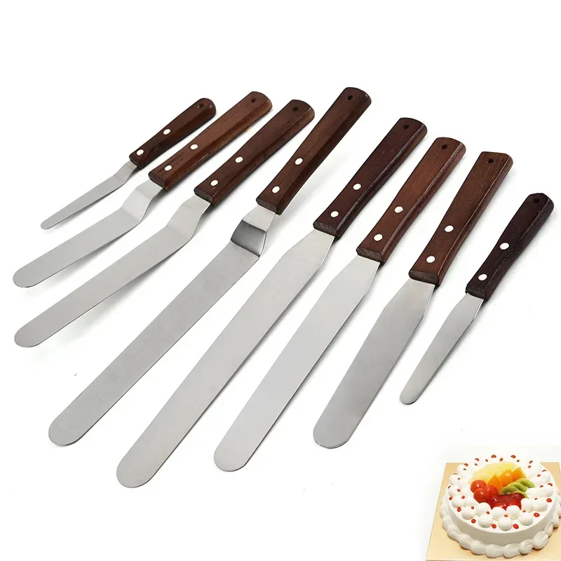 4/6/8/10 Inch Stainless Steel Spatula Butter Cream Icing Frosting Knife Smoother Pastry Cake Decoration Baking Kitchen Tools