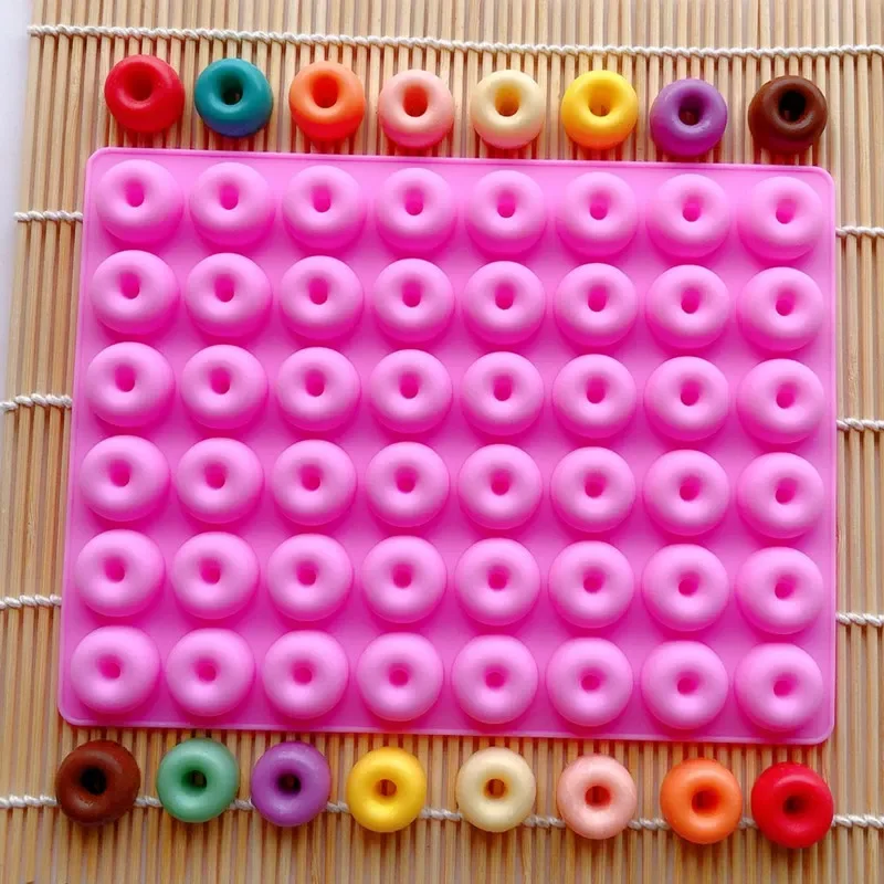 48-Cavity Mini Donut Silicone Mold Bakeware Silicone Chocolate Mold Donut Baking Pan Baking Tray Maker for Biscuit Bagels km246