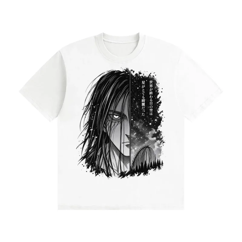 Attack Giant T-shirt Allen Yeager Super Anime T-shirt Suitable for All Seasons, Unisex Trendy Y2K T-shirt