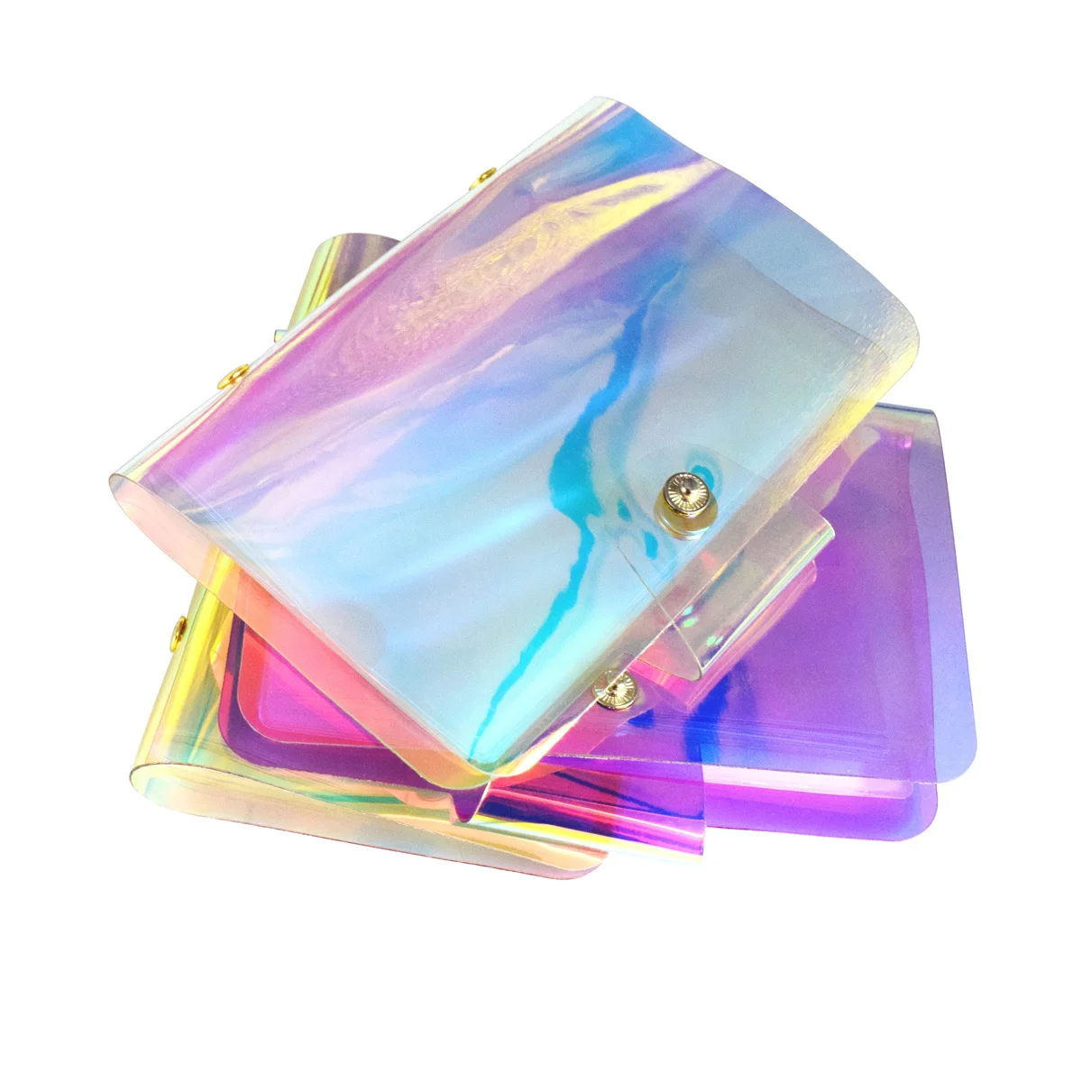 20 Slots Rainbow Nail Stamp Plates Cases Clear Aurora Holographic Nail Stencil Holder Template Organizer Collection Storage Bags