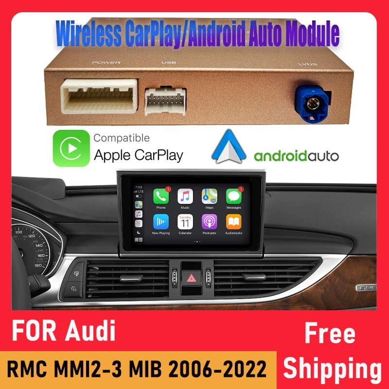 Car Wireless Apple Carplay&Android Auto Module For Audi S4 S5 S6 S7 S8 RS4 RS5 RS6 RS7 B8 MMI2/3G RMC MIB Multimedia System