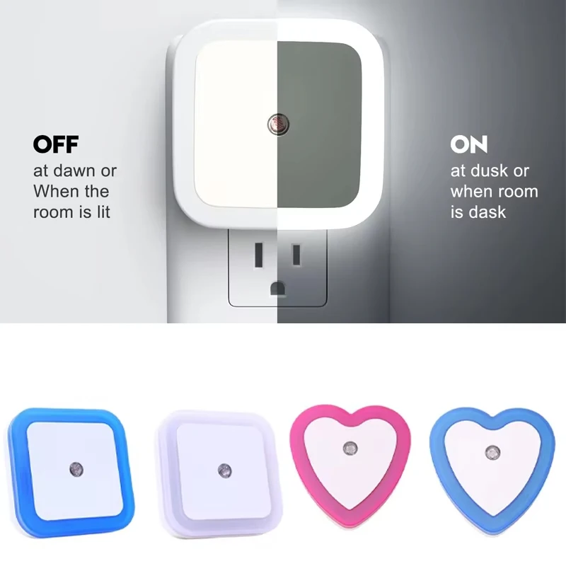 Mini LED Night Light com Controle de Sensor para Crianças, Plugue EU, Lâmpada para Crianças, Sala de Estar, Quarto, Banheiro, Iluminação, 220V