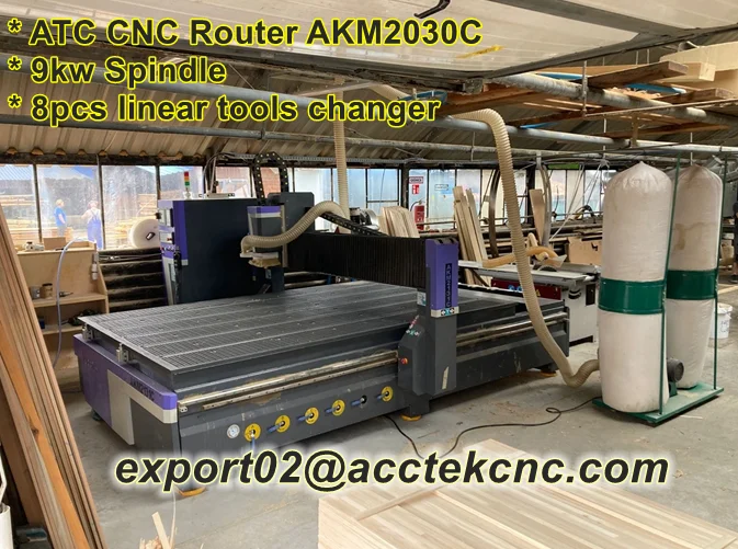 ホットセール 1530 2030 3軸CNCルーター ATC 木彫りCNCルーター 彫刻機 9kw ATC cnc 木工ルーター