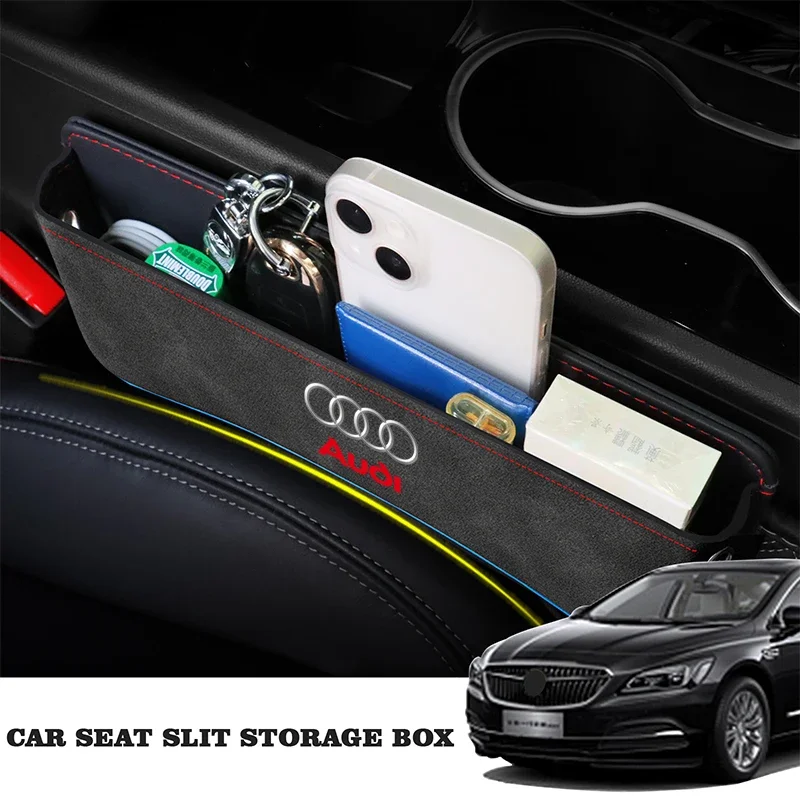 Car Seat Gap Storage Box Console Filler Stowing Tidying Case For Audi Sline A1 A3 A4 B6 B8 B9 A5 A6 A7 A8 Q2 Q7 Q3 Q5 Q8 R8 TT