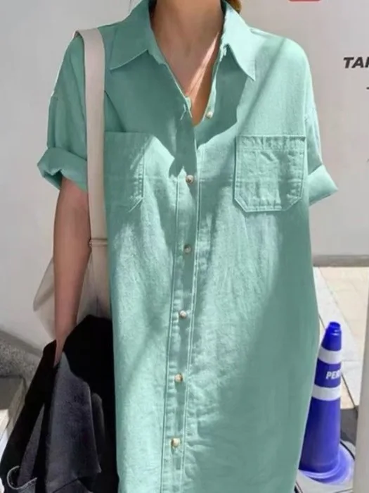 

Летнее длинное платье-рубашка свободного кроя в стиле Lazy Style с пуговицами, новинка 2026 года, в стиле Salt And Sweet, с регулируемой талией, из мягкой ткани