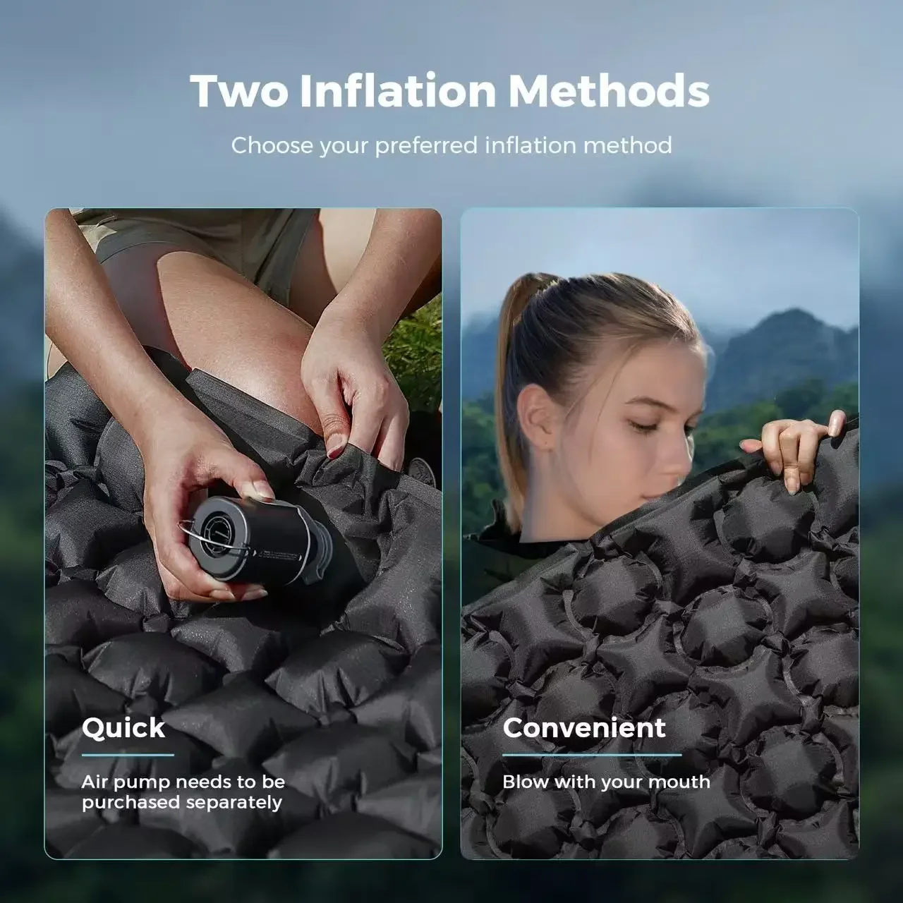 مرتبة FLEXTAIL ZERO - وسادة نوم خفيفة الوزن، مرتبة تخييم قابلة للنفخ، تصميم مريح