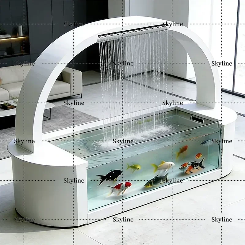 for Water Curtain Jade Balcony Stainless Steel Fish Pond Flower Box Metal Flowing Water Ornament Outdoor Terrace Courtyard