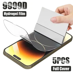 5PCS Full Cover Hydrogel Film for iPhone 11 12 13 14 15 16 Pro Max 12 Mini X Xr Xs Screen Protector for iPhone 7 8 Plus SE 2022