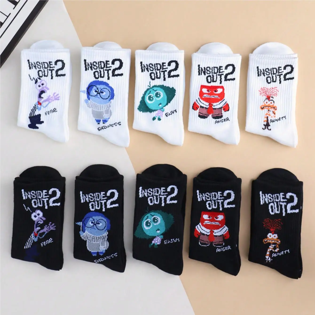 5/10 Pairs of High-Quality Women\'s Novel Cartoon Pattern Sports Socks Exquisite Cute Soft Comfortable Neutral Gift Socks