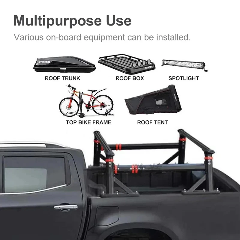 

High Quality Adjustable Pickup Gantry Extension Bracket with Storage & Roll Bar