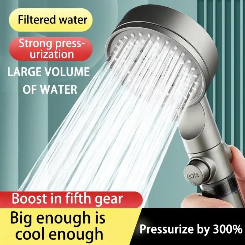 652F Universal 5 Mode Filtered Shower Head with power washing Feature and Strong ABS Construction