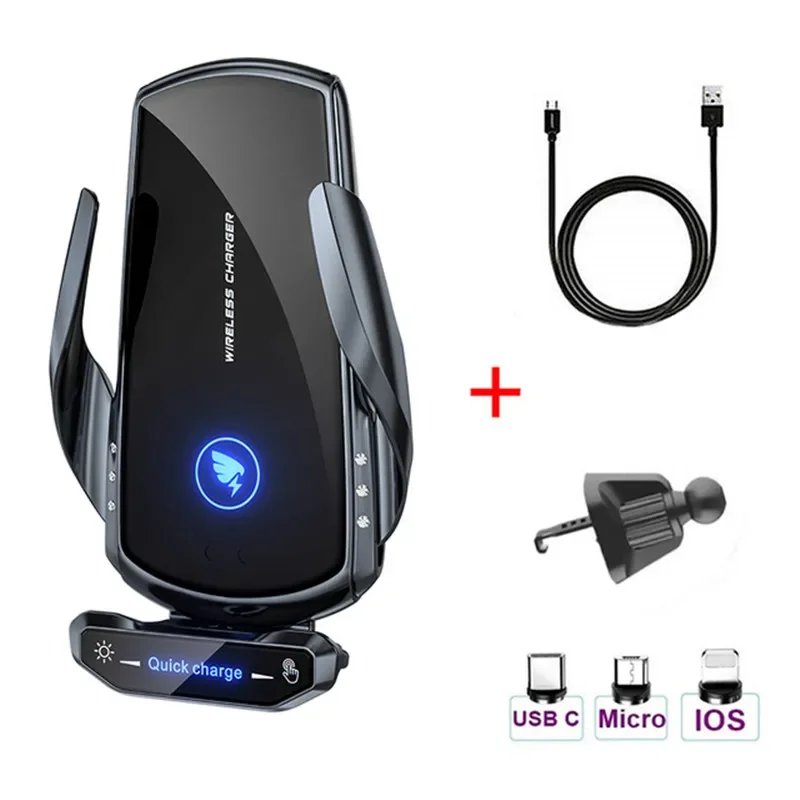 NONE Kabelloses Ladegerät Autotelefon halter stehen 15w Schnell ladestation für iPhone Xiaomi Samsung Huawei magnetisches kabelloses Auto ladegerät 4