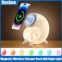 Magnetic Wireless Charger Base LED Night Light Magnet Mobile Phone Fast Charging Stand Dock for iPhone 16 15 14 13 Pro Max Mini*