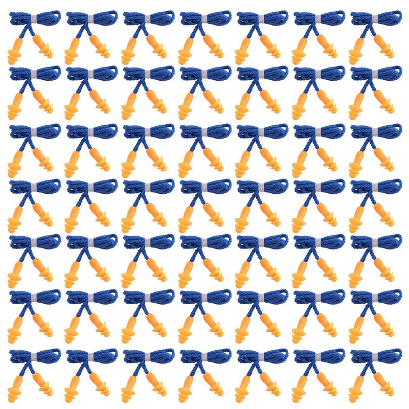 

2025 New-200 Pairs Individually Wrapped Non Toxic Soft Silicone Corded Ear Plugs Reusable Hearing Protection Rubber Earplugs