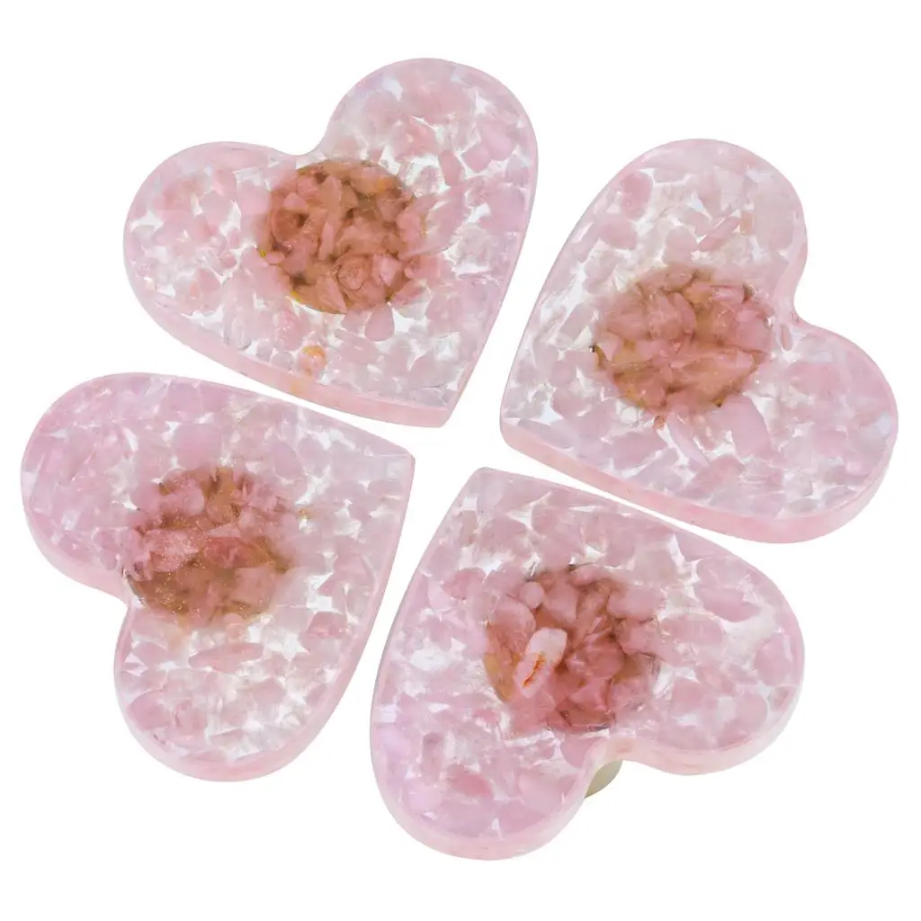 Pink Love Heart Resin Gravel Drawer Cabinet Pulls Knobs Dresser Cupboard Door Brass Handle Wall Hangings Hooks Furniture Decor