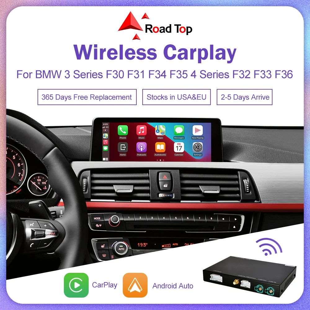 Android Auto Wireless CarPlay for BMW 3 4 Series F30 F31 F32 F33 F34 F35 F36 2012-2020, with Mirror Link AirPlay Car Player