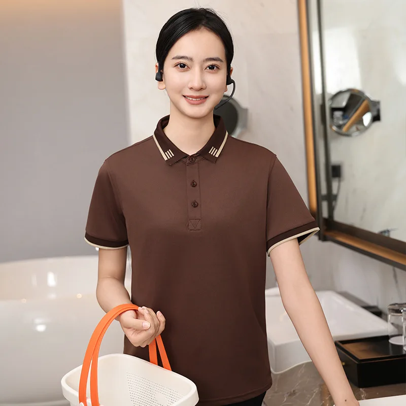 

Летний комплект рабочей одежды с короткими рукавами для женщин: для персонала отелей, управляющих компаний, больниц, горничных и персонала гостиничных номеров