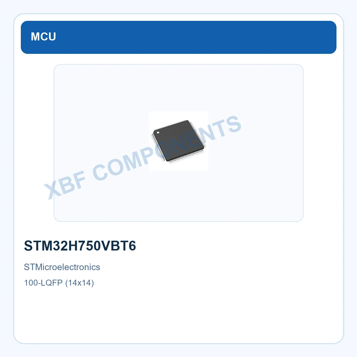 STM32H750VBT6 STMicroelectronics Microcontroller MCU ARM Cortex-M7 480MHz 128KB FLASH 100-LQFP (14x14)