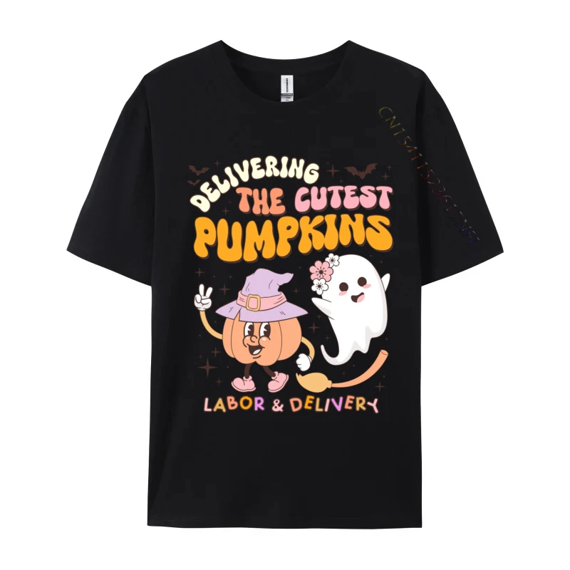 Fall Delivering the Cutest Pumpkins Labor And Delivery Nurse Normal Tops & Tees Graphic Printed Cotton Fabric Mens