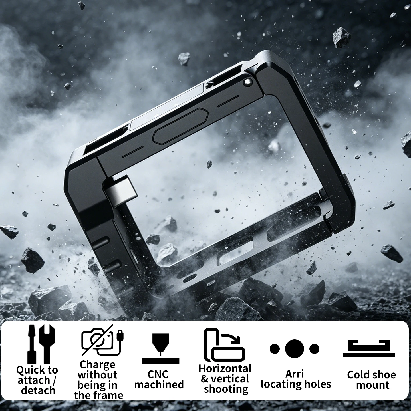 Ein-Tasten-Schnellverschluss Magnetischer Schutzrahmen für DJI Osmo Action 5Pro 4 3 Kamera mit Cold Shoe und 1/4-Zoll-Loch sowie Ladefunktion – Detail 2